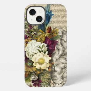 medical floral brain anatomy poster iPhone 13 case
