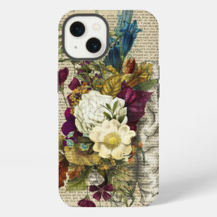 medical floral brain anatomy poster iPhone 13 case