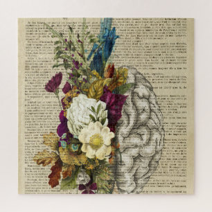 medical floral brain anatomy poster jigsaw puzzle