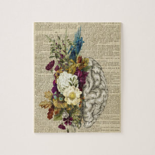 medical floral brain anatomy poster jigsaw puzzle