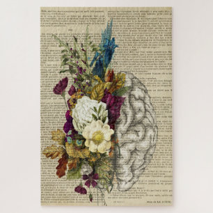 medical floral brain anatomy poster jigsaw puzzle