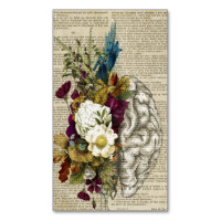 medical floral brain anatomy poster