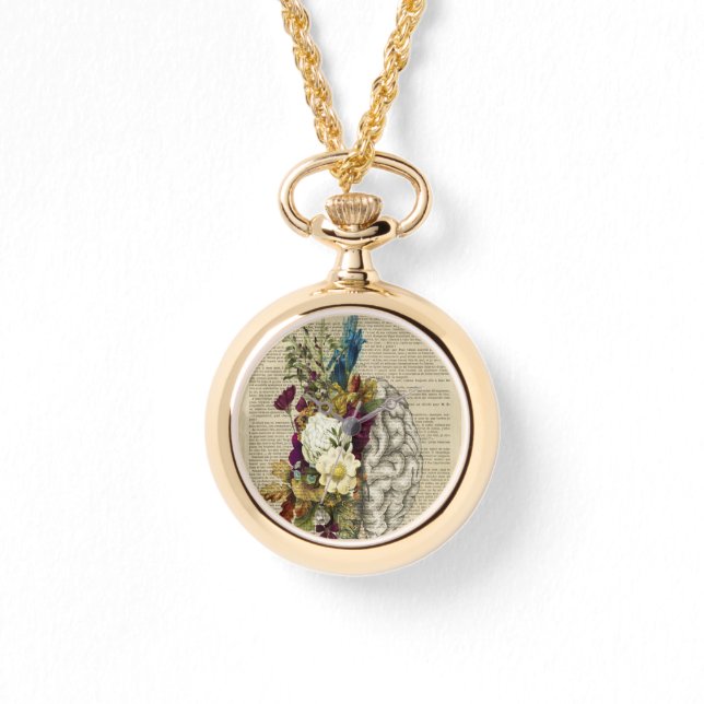 medical floral brain anatomy poster watch (Front)