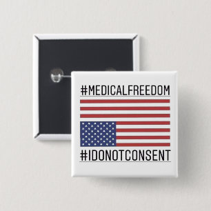 Medical freedom 15 cm square badge