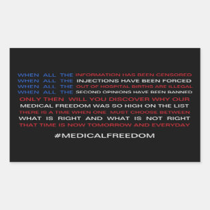 Medical freedom rectangular sticker
