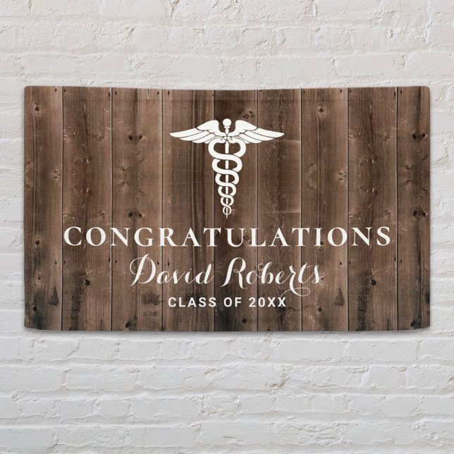 Medical Graduation Rustic Barn Wood Background Banner (Creator Uploaded)