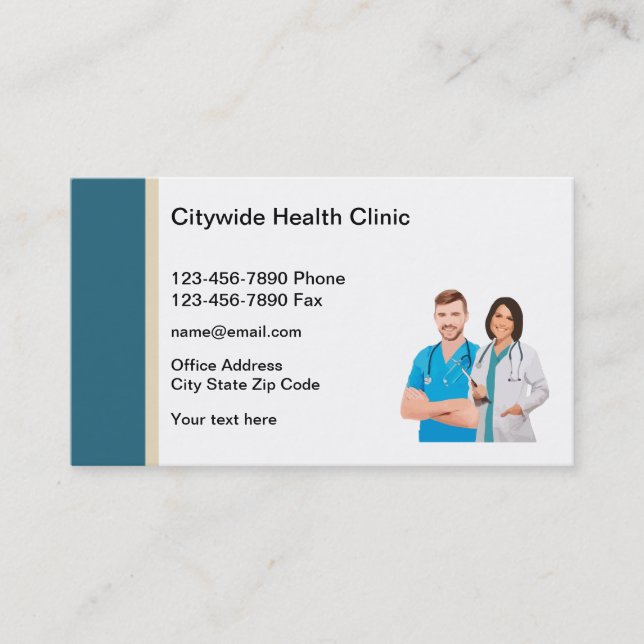 Medical Health Clinic Doctor Office Business Card (Front)