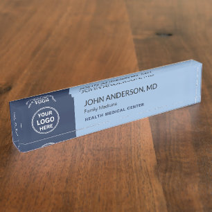 Medical Healthcare Clinic Doctor Blue Nameplate