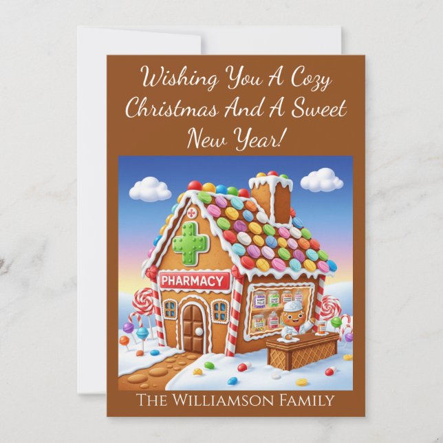 Medical Healthcare Pharmacy Sweet Holiday Card  (Front)