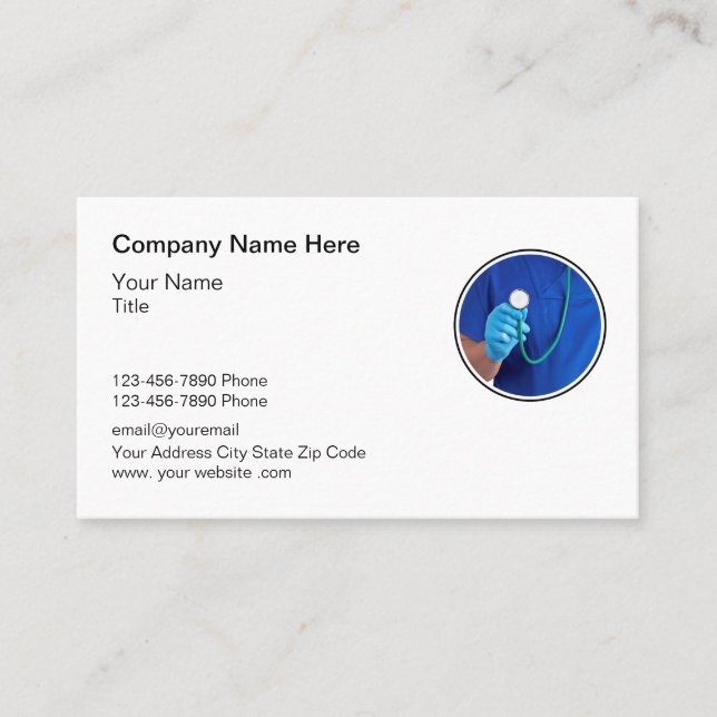 Medical Healthcare Professional Business Cards (Front)