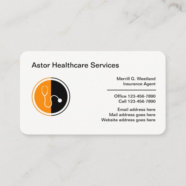 Medical Healthcare Sales Agent Business Cards (Front)