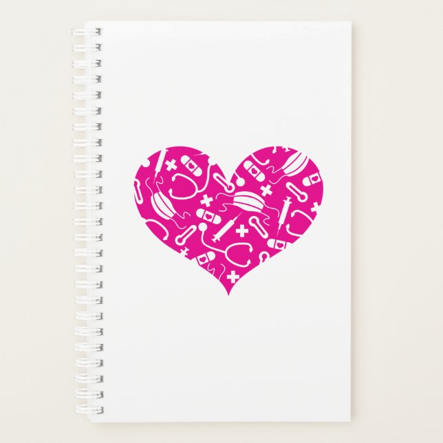 Medical Heart Nurses Doctors EMT CNA Planner (Front)