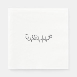 Medical Heartbeat Stethoscope Vector Shirt Design_ Napkin