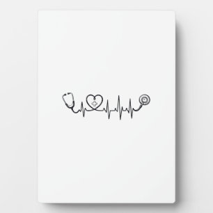 Medical Heartbeat Stethoscope Vector Shirt Design_ Plaque