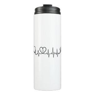 Medical Heartbeat Stethoscope Vector Shirt Design_ Thermal Tumbler