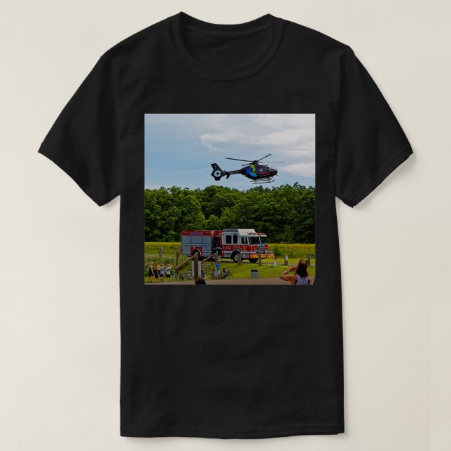 Medical Helicopter in Flight T-Shirt (Design Front)