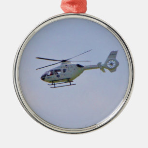 Medical Helicopter Metal Tree Decoration