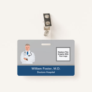 Medical Hospital Staff Photo Template Design ID Badge