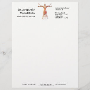 Medical Human Body Skeleton Muscles - Letterhead