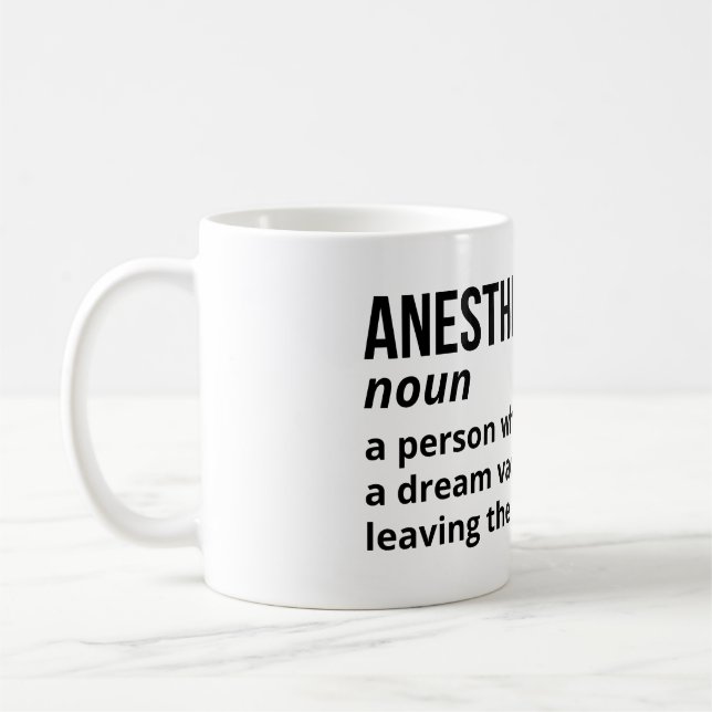 Medical Humour – Anaesthesiologist Definition Mug (Left)