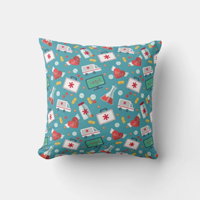 Medical Icon Pattern Cushion (Front)