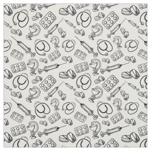 Medical Icon Pattern Fabric
