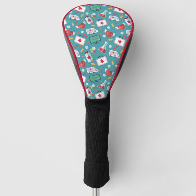 Medical Icon Pattern Golf Head Cover (Front)