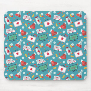 Medical Icon Pattern Mouse Pad