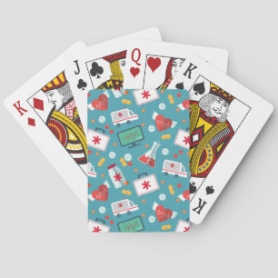 Medical Icon Pattern Playing Cards