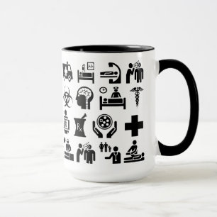 Medical Icons bold black and white design Mug