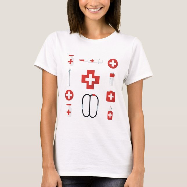 Medical Icons Nurse T-Shirt (Front)
