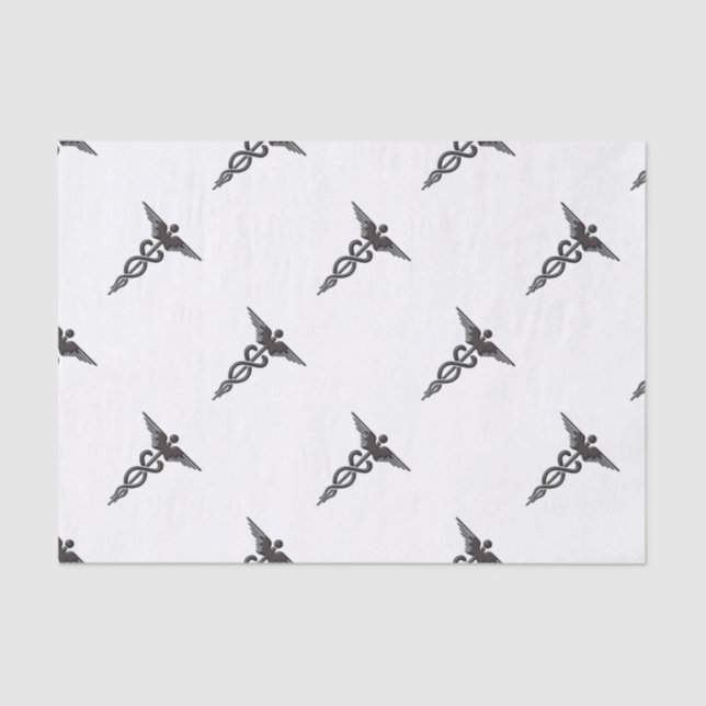 Medical Insignia Caduceus Tissue Paper (Front)