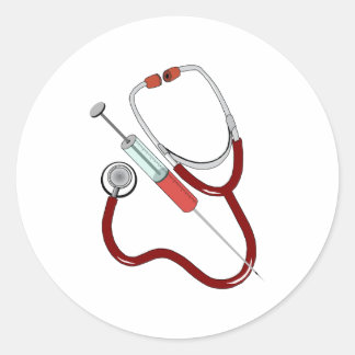 medical instruments classic round sticker
