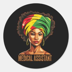 Medical Istant Afro African American Black History Classic Round Sticker