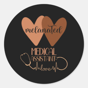 Medical Istant Black History Month Women Afro Amer Classic Round Sticker