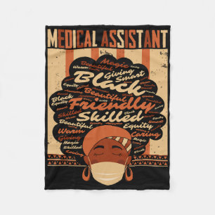 Medical Istant Costume Afro Woman Proud Black Hist Fleece Blanket