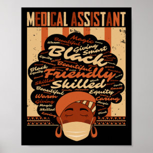 Medical Istant Costume Afro Woman Proud Black Hist Poster