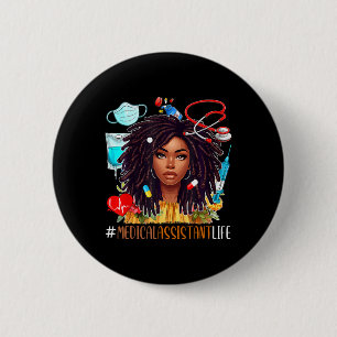 Medical Istant Costume Afro Woman Proud Juneteenth 6 Cm Round Badge