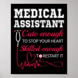 Medical Istant Cute Nurse Stop Heart Male Female N Poster