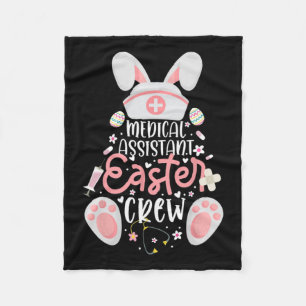 Medical Istant Easter Day Nurse Crew Bunny Ears Nu Fleece Blanket