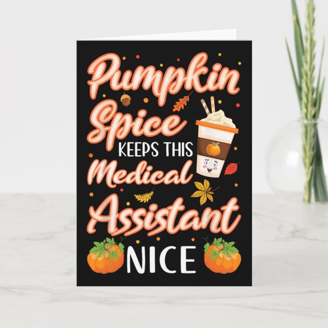 Medical Istant Pumpkin Spice Latte Autumn Fall Sea Card (Front)