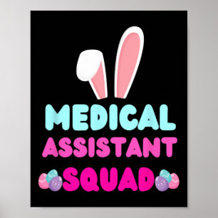 Medical Istant Squad Bunny Ear Easter Costume Eggs Poster