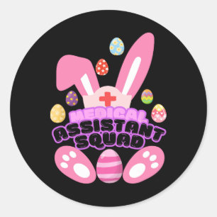 Medical Istant Squad Bunny Easter Day Rabbit Classic Round Sticker