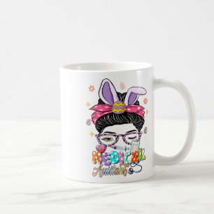 Medical Istant Squad Bunny Messy Bun Ear Flower Ea Coffee Mug