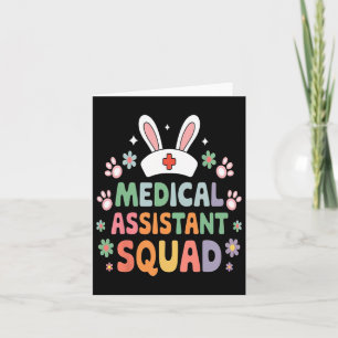 Medical Istant Squad Easter Bunny Costume Eggs Card