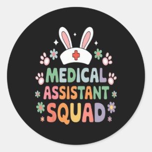 Medical Istant Squad Easter Bunny Costume Eggs Classic Round Sticker