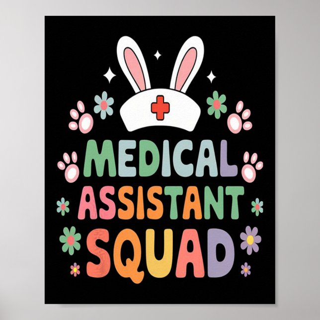 Medical Istant Squad Easter Bunny Costume Eggs  Poster (Front)
