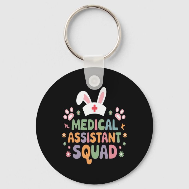 Medical Istant Squad Easter Bunny Eggs Funny Easte Key Ring (Front)