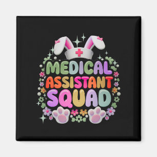 Medical Istant Squad Funny Cute Easter Day Bunny E Magnet