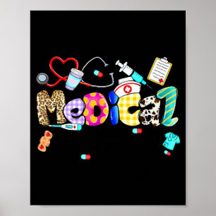 Medical Istant Stethoscope Leopard Medical Istant  Poster